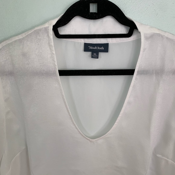ModCloth White Long Sleeve Blouse - Picture 3 of 8